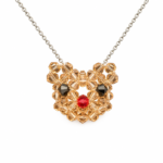 Brown Cat Head Pendant (4mm)