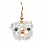 Clear Cat Head Earring (3mm)